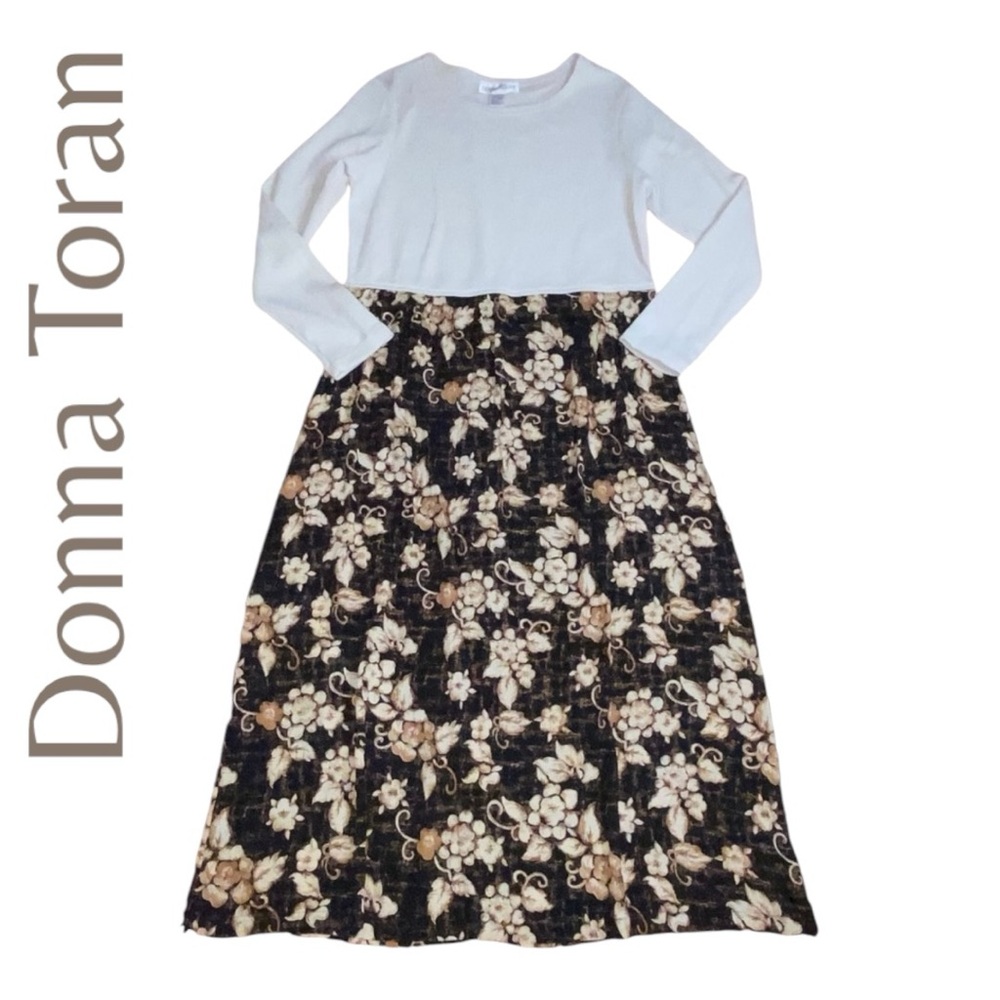 Donna Toran Thermal Top Floral Dress - Women’s Large - NWOT